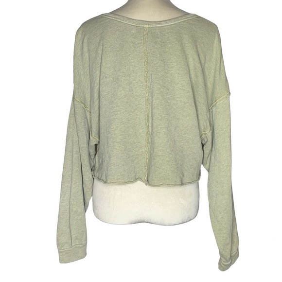 Free People Beach Green Relaxed Crop Top - Picture 2 of 4